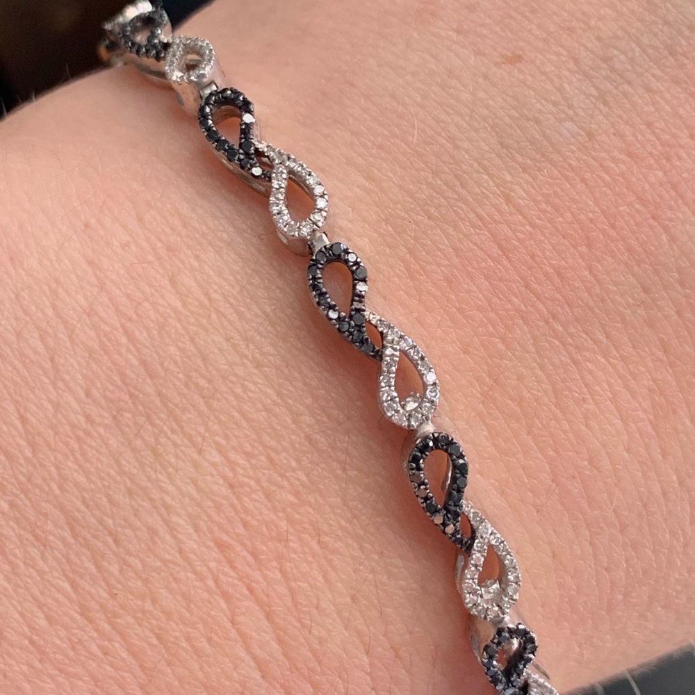 Zales 1 CTW SSL Tennis Bracelet Black Diamonds